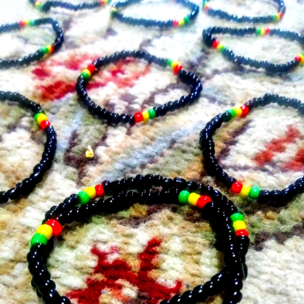 Rastafarian  ankle bracelets or bracelets 3pice